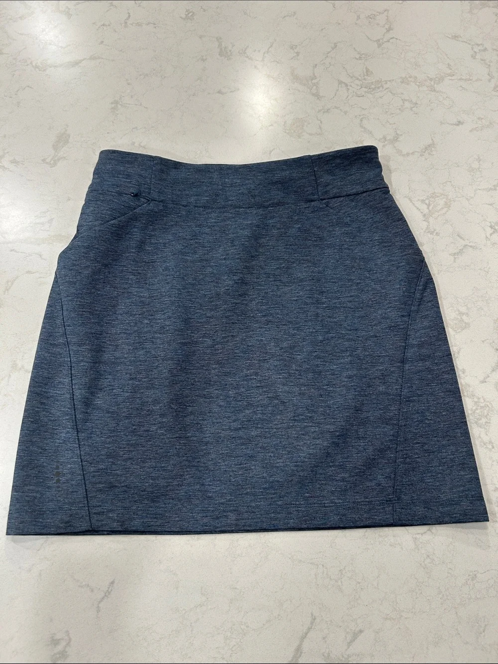 Title Nine‎ Women's Stretch Ponte Mini Skirt in Heather Navy Pickleball Tennis